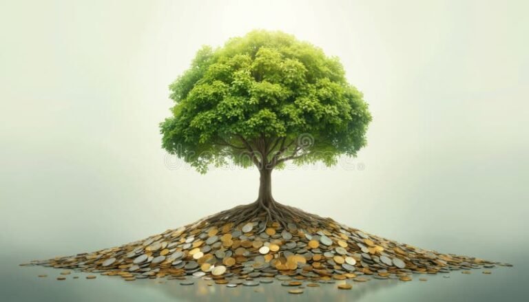 Green Bond Cosa Sono e Come Funzionano Questi Titoli Sostenibili 6 albero verde con monete doro radicati