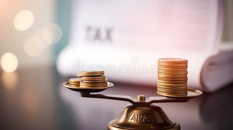 bilancia con monete e documenti fiscali