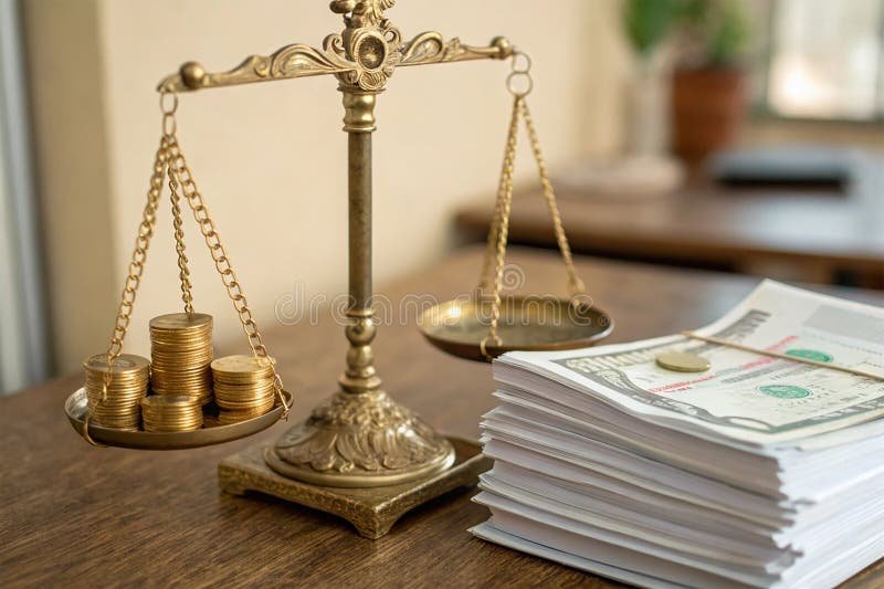 Come Si Calcola il Tasso Usurario e Quando È Applicabile 2 bilancia con monete e documento legale