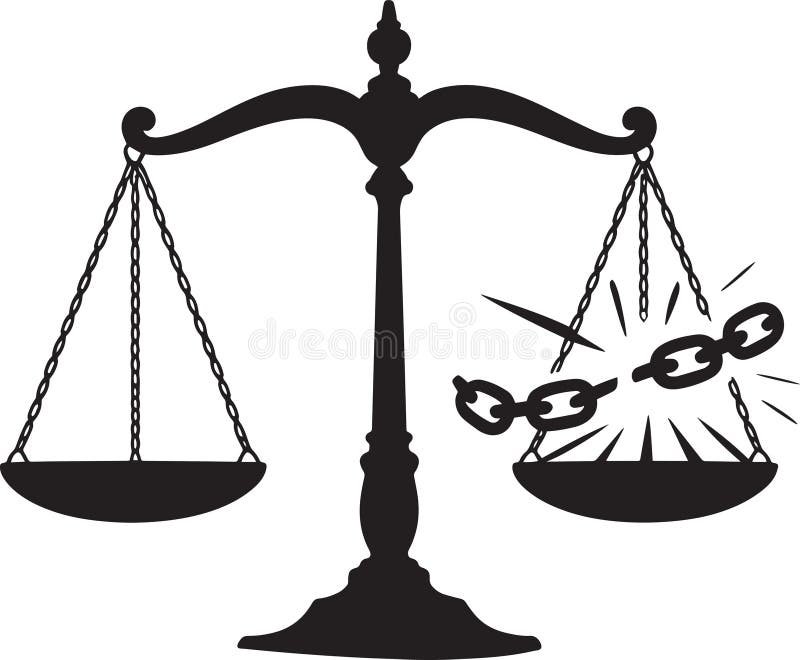 bilancia della giustizia con catene spezzate 1