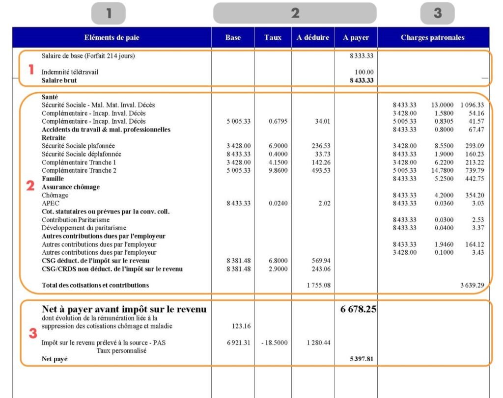 busta paga con calcoli di stipendio e tfr