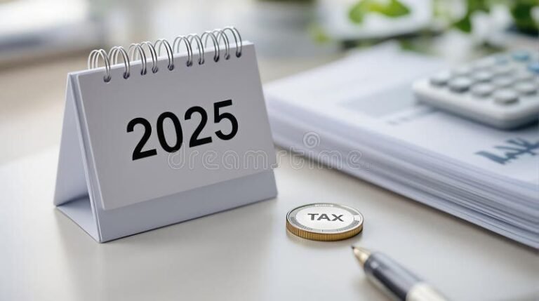 calendario con penna e documenti fiscali