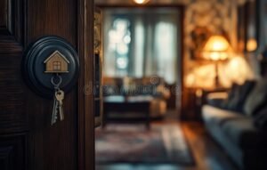 casa accogliente con chiavi sulla porta