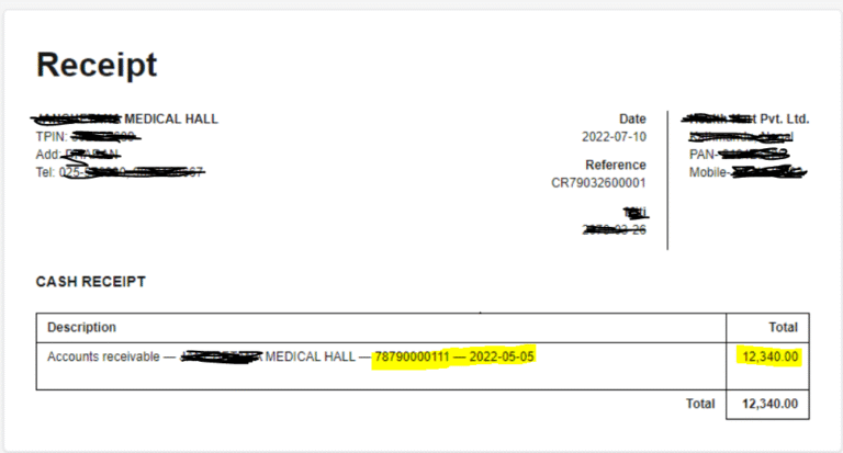 fattura con nota di credito evidenziata