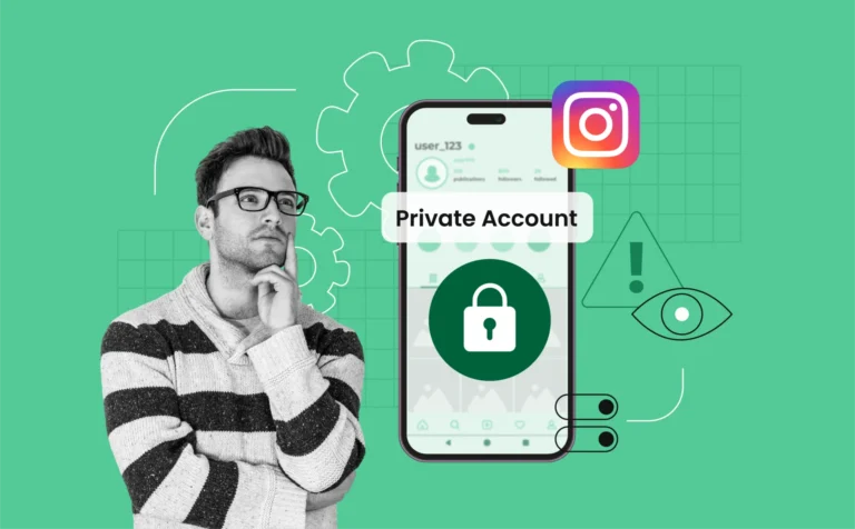 immagine di smartphone con schermata instagram privata