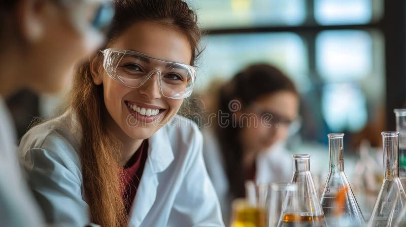 insegnante che guida studenti in laboratorio