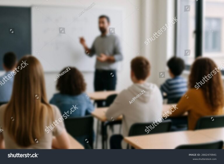 insegnante che spiega con studenti attenti