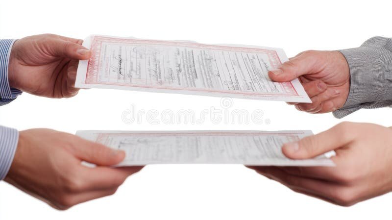 Quali Documenti Sono Necessari Per Una Separazione Giudiziale 2 mani che scambiano documenti legali ufficiali