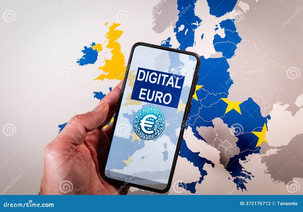 mani che stringono simbolo euro e mappa europa