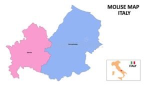 mappa del molise con icone lavoro colorate