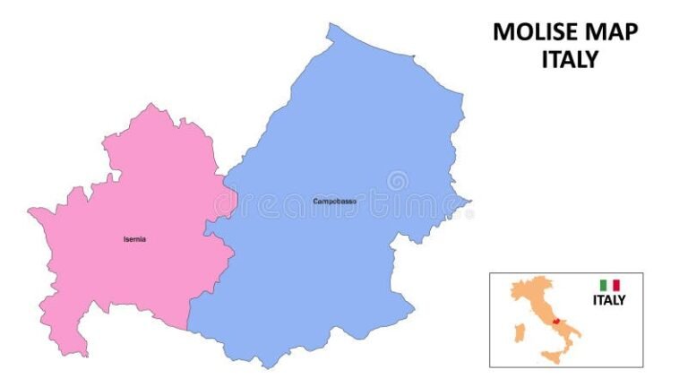 mappa del molise con icone lavoro colorate