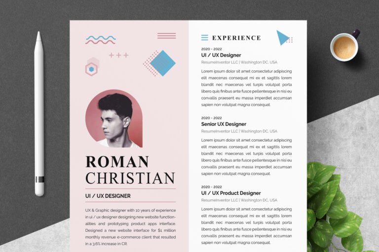 modello curriculum europeo colorato e pulito