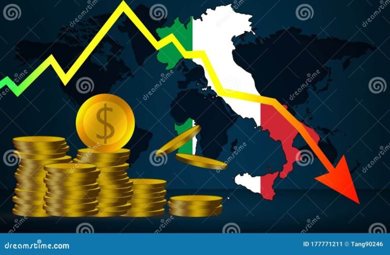 monete e banconote italiane con frecce economiche