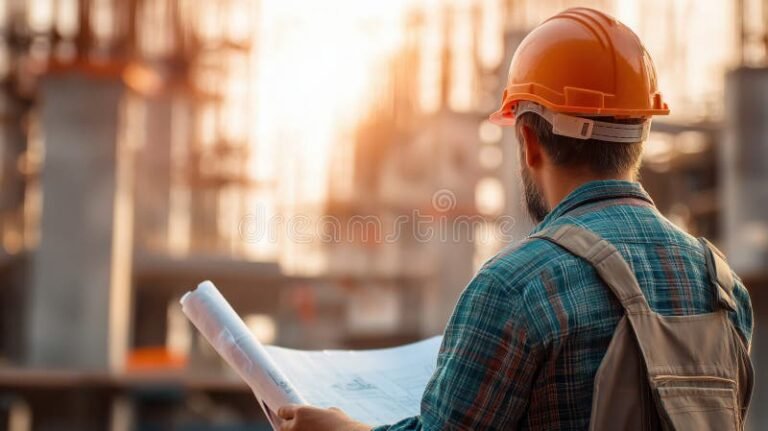 Come Richiedere la Patente a Punti nel Settore Edilizia 6 operaio edile con casco e piani di costruzione