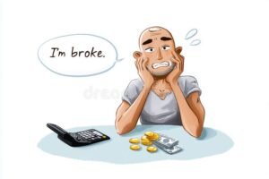 persona che paga bolletta con espressione preoccupata