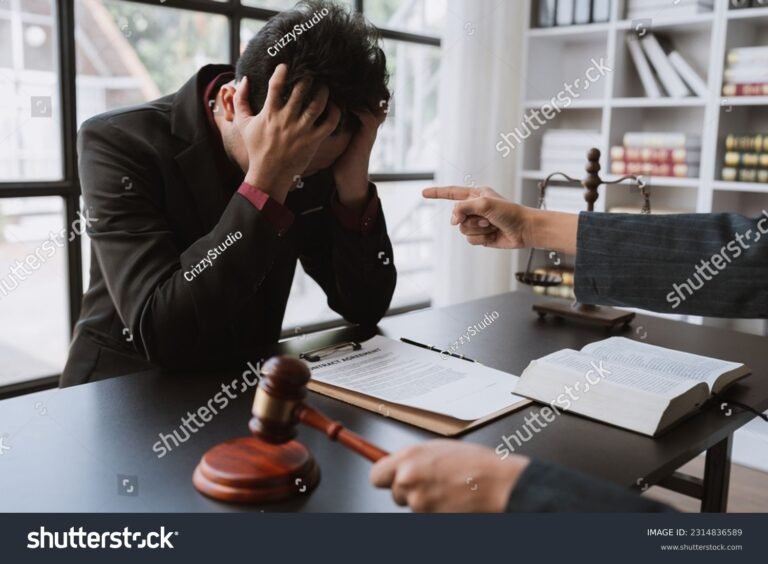 persona stressata in ufficio con documenti legali