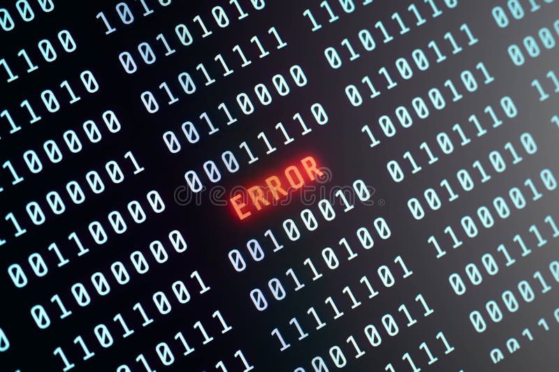 schermo computer con codice errore evidenziato