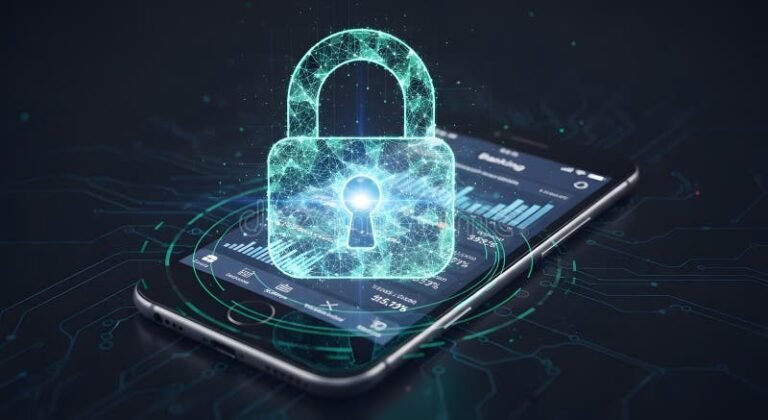 smartphone con lucchetto digitale sullo schermo