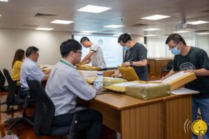 ufficio gare con documenti ufficiali aperti