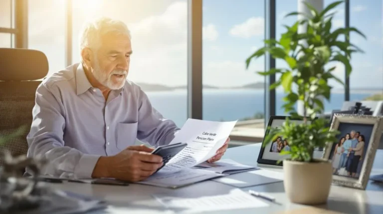 ufficio inps con persona che consulta documenti pensione