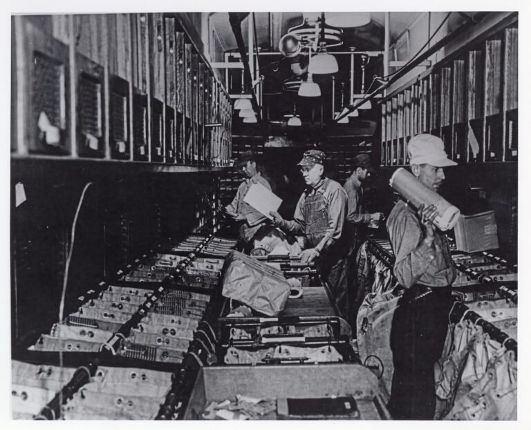 ufficio postale con personale al lavoro