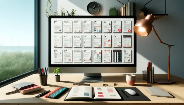 un curriculum vitae europeo su scrivania ordinata